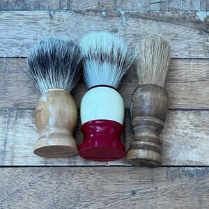 Vintage Retro Shaving Brushes Set of 3 Escali, Ever-Ready